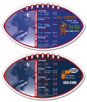 Magnet Sport Schedules - Football Shape (7x4)